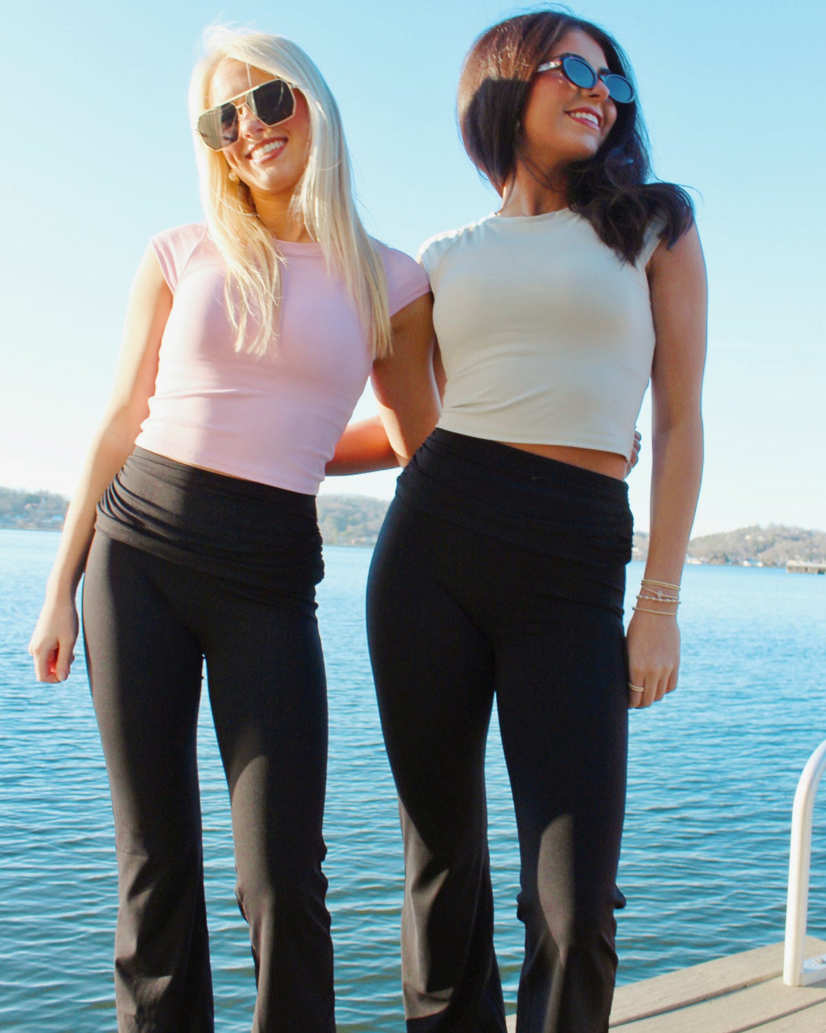 BLACK FOLD OVER FLARES