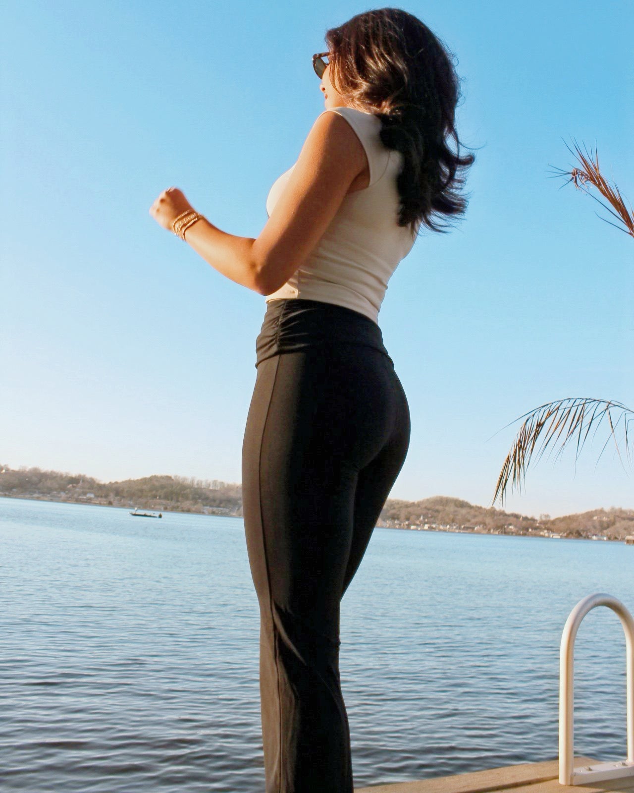 BLACK FOLD OVER FLARES