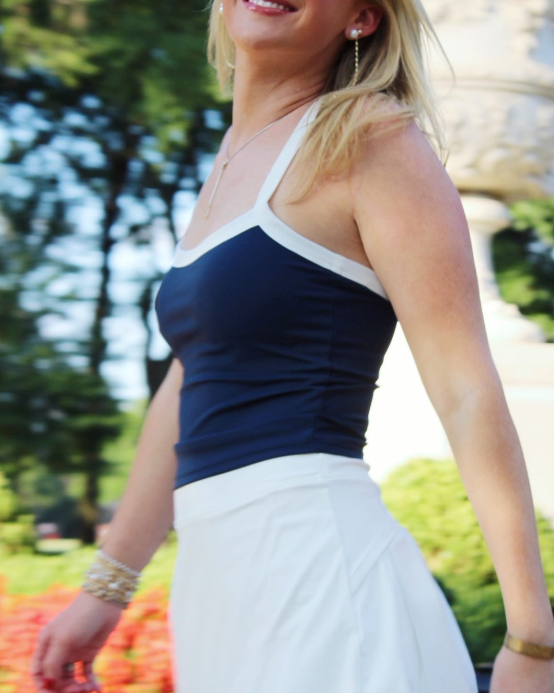 NAVY LINED TANK
