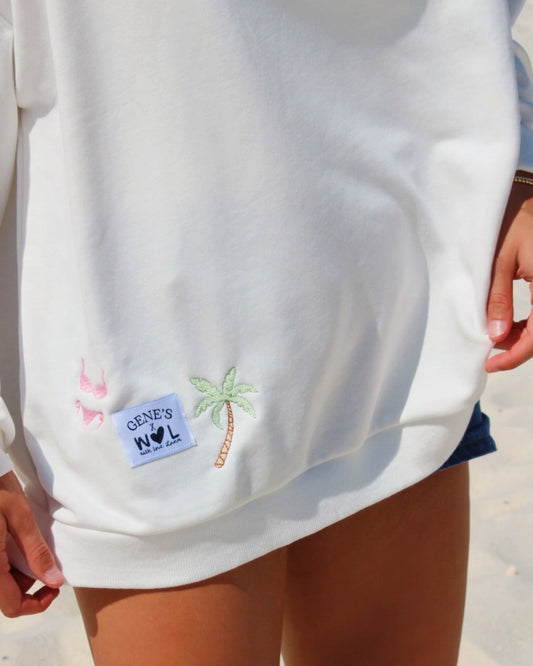 BIKINI PALM TREE CREWNECK